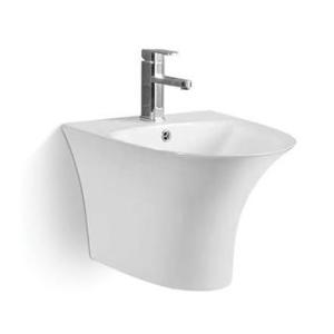 China Modern Round Ceramic Wall Hung Basin For Functional Bathrooms wholesale