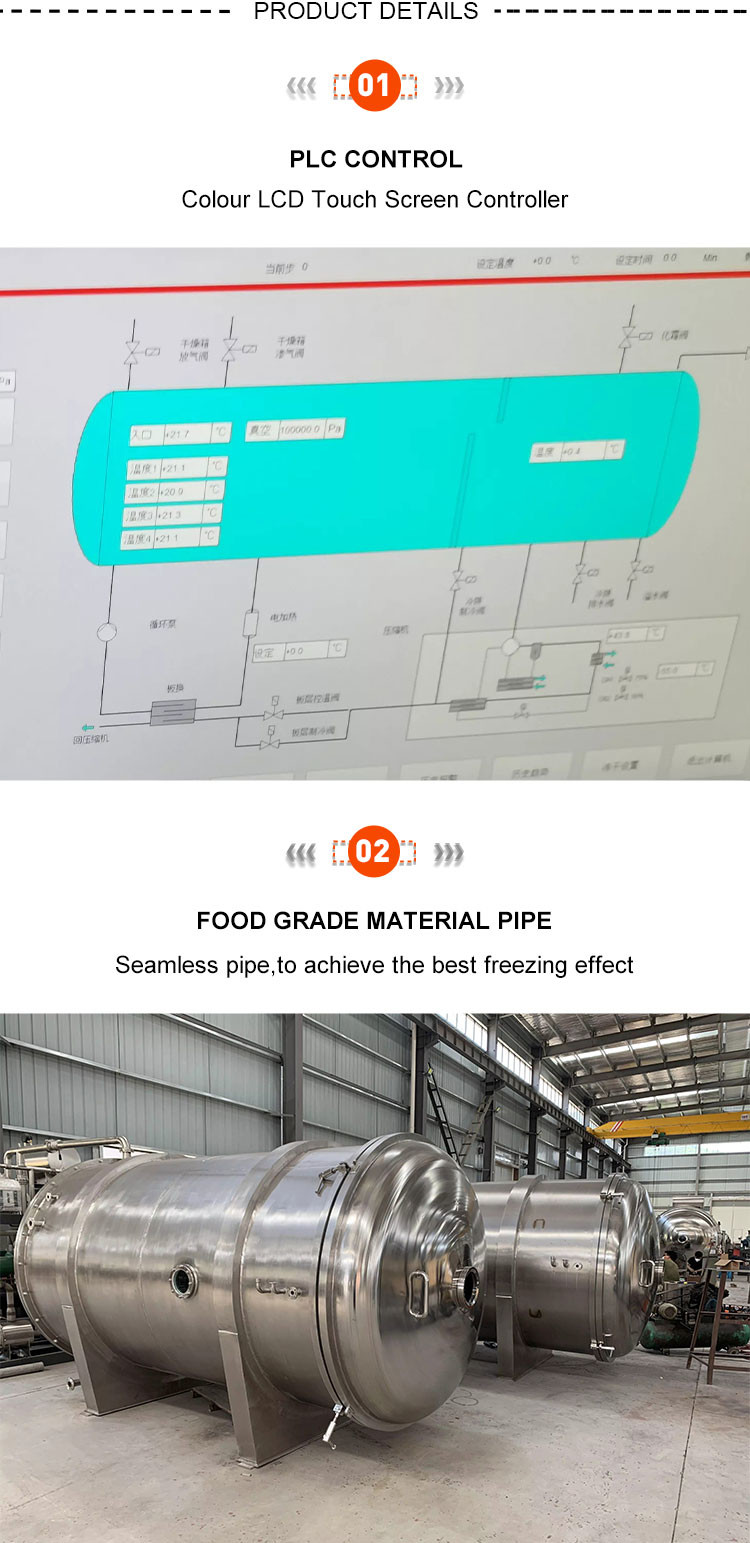 Commercial Scale Lyophilizers Industrial Automatic Feed SUS304 Freeze Dryer