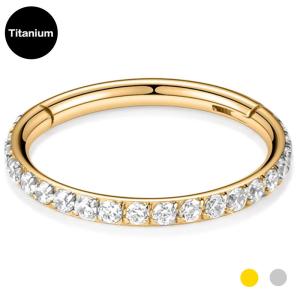 China G23 Gold Titanium Piercing Jewelry Clear Gems Nose Ring For Women wholesale