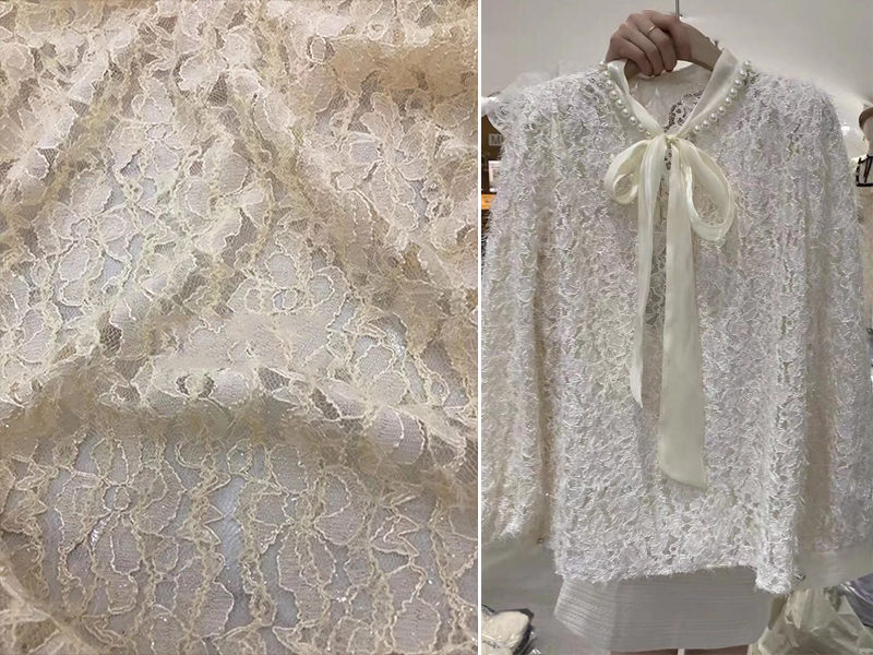 100% Polyester Embroidery French Net Lace Fabric 145cm For Dresses Sustainable