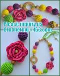 Necklace with amigurumi toy, Nursing necklace,Breastfeeding necklace, crochet