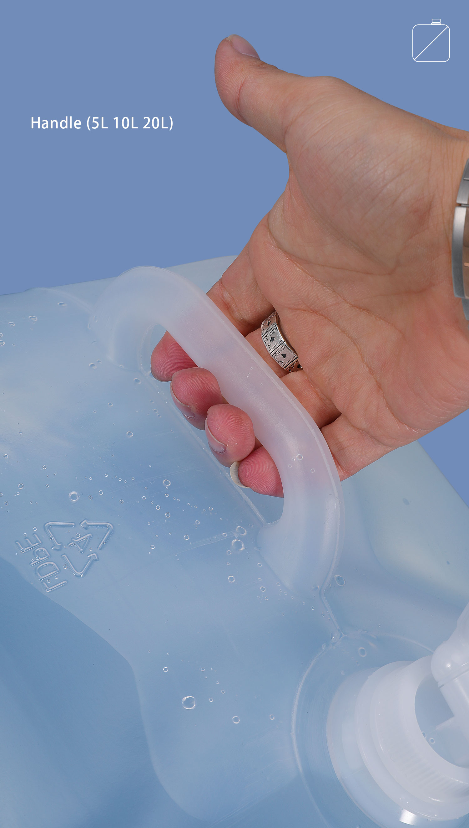Eco-Friendly 2L Water Container Soft Collapsible Plastic Jerry Can with Faucet Lid