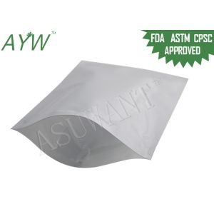 China Glossy Milk White Resealable Foil Bags Mylar Packing Weed With Reusable Zipper wholesale