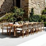 Pastoral Garden Teak Wood Patio Furniture Sets Sun Proof
