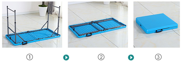 Foldable Outdoor HDPE Plastic Metal Adjustable Party Event Picnic Dining Table for Camping