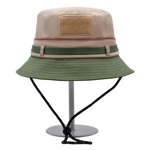 China Fashion Adjustable Rope Fishing Sun Hat Custom 100% Polyester Bucket Hat wholesale