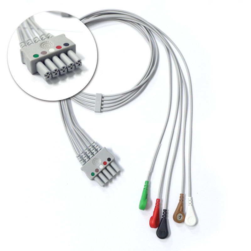 Contec Leadwire Set 5 Trunk ECG Holter 12 Leads Cable