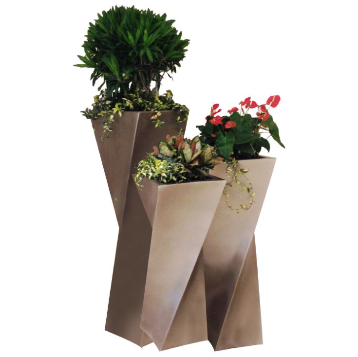 Luxury metal decorative X shape flower pots & planters