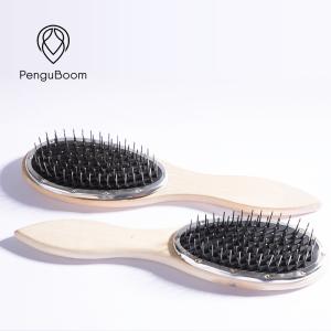China Wood Handle Detangle Hair Brush Human Hair Wig Brush Anti Static wholesale
