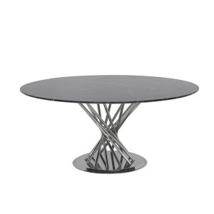 China Mirrored 48 Round Marble Dining Table For Restaurant And Dining Room wholesale