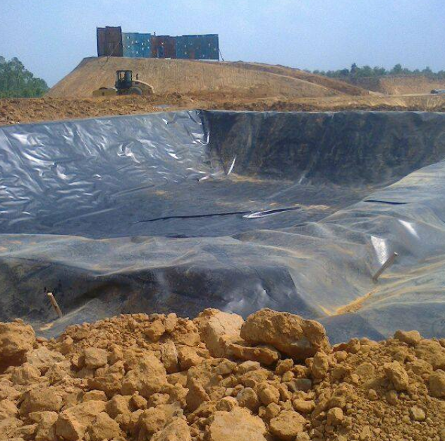 Smooth Surface HDPE geo membrane 500 micron Black Shrimp fish pond liner Length 50-200m