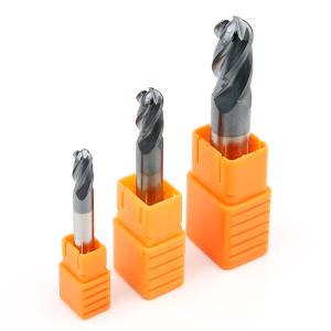 China 4 Flute Ball Nose End Mill 45HRC 4 Blade Tungsten Steel Ball Nose Milling Cutter wholesale