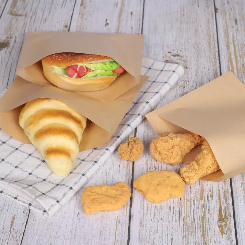 100 Pack Biodegradable Flat Kraft Paper Bags Envelopes For Cookie Popcorn Sandwichs