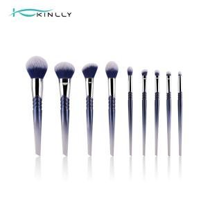 China Plastic Handle 9PCS Synthetic Makeup Brushes Eyeshadow Private Label wholesale