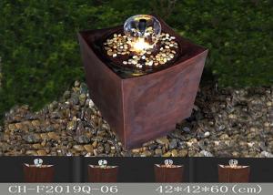 China Polyresin Delux Warm Led Light Water Fountain Golden Brown wholesale
