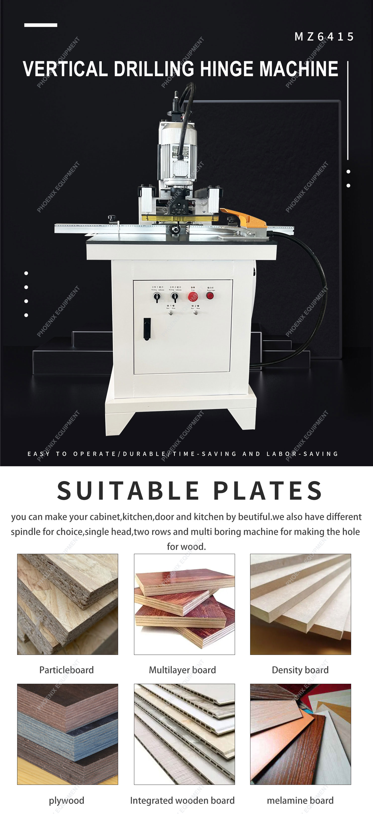 MZ6415 Panel Furniture Minifix Drilling Machine Wood Boring Machine in Single Line Number