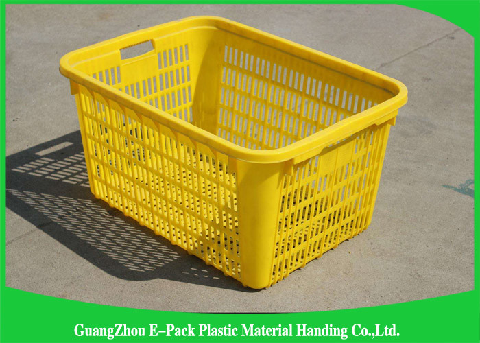 Standard Size Warehouse Plastic Food Crates For Supermarkets Light Storage