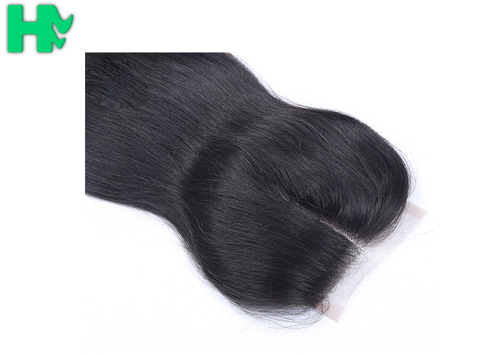 8A Grade Brazilian Straight Lace Closure Extensions 4*4 Human Hair Natural Black