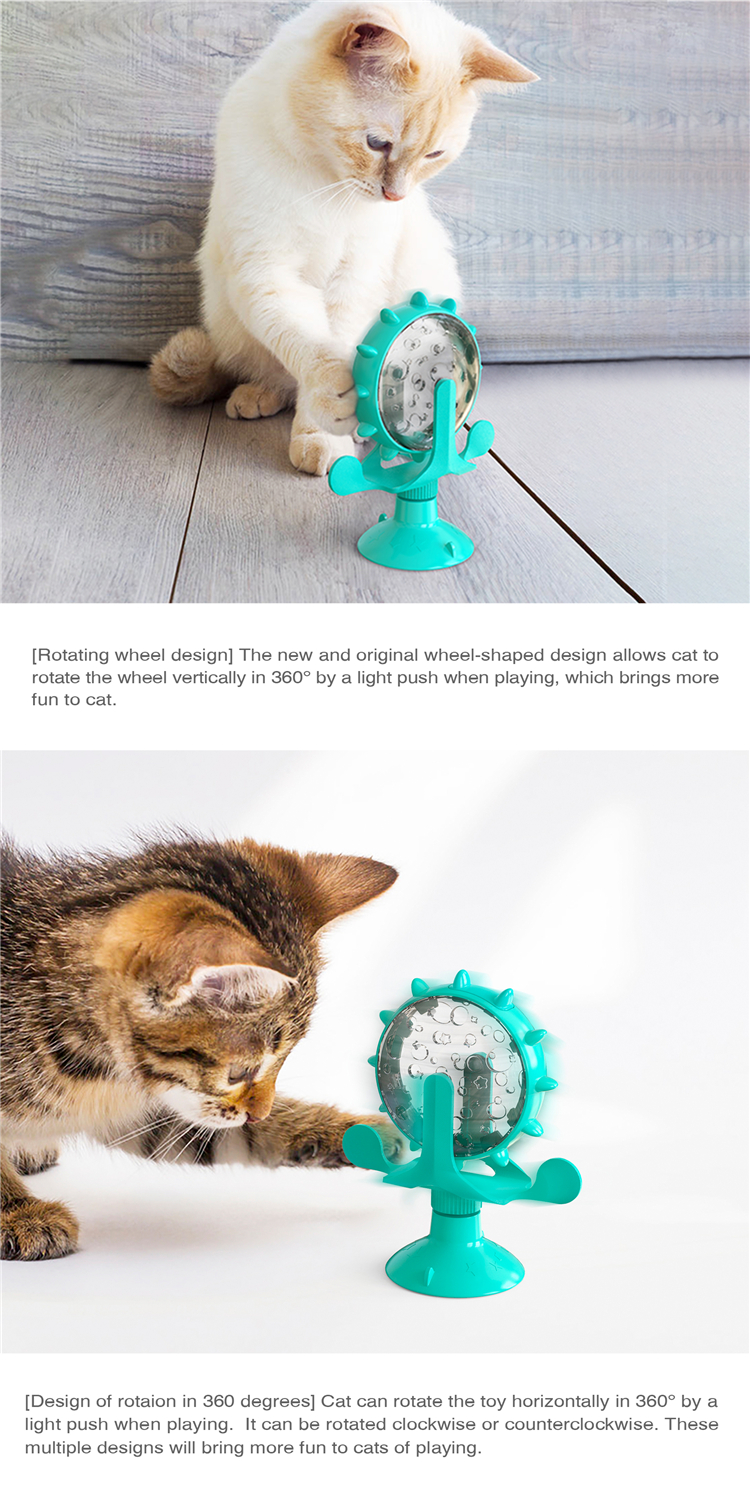 2021 Interesting New Product Cat Snack Dispenser Interactive Small Pet Toy Leaking Supply Windmill Kitten Feeder