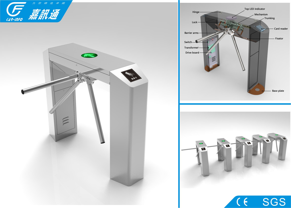 Half height vertical tripod turnstile with 3 million cycles life span , single direction or bi-direction