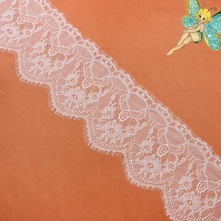 eyelash lace border/lace edged / soft lace with Black / Ivory Double Color