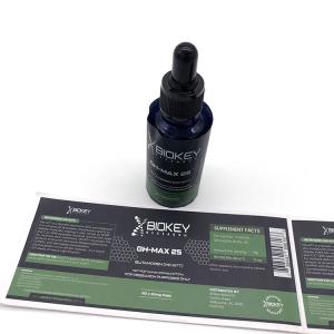 China Spot UV 25x60mm Steroid Bottle Labels With Gold Foil Printing wholesale