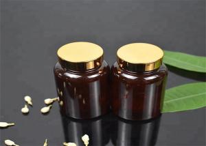 China Amber 190cc Empty Pill Bottles , Aluminium Screw Cap Plastic Medicine Bottles wholesale
