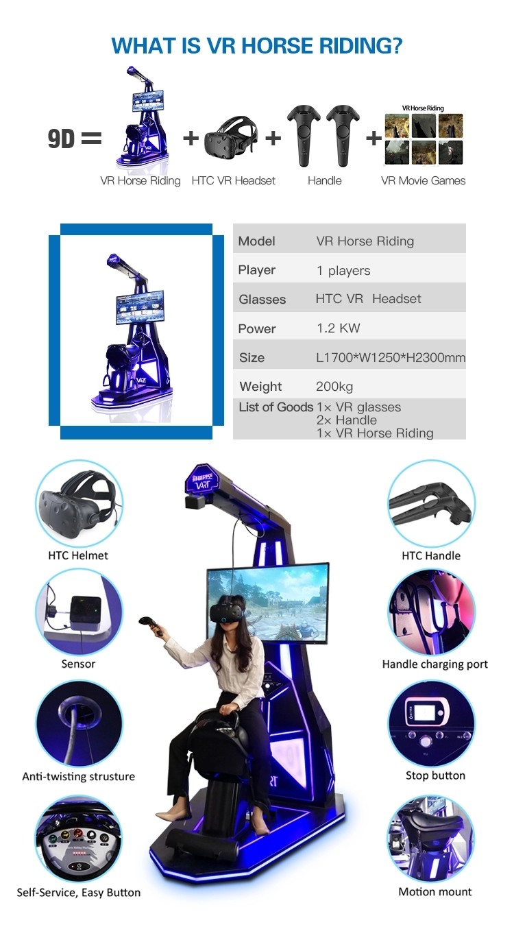 3 Dof Motion Platform Redemption Arcade Machines , 9D Cinema Ride Horse Simulator
