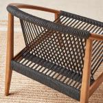 Outdoor Dining Chairs Natural Stackable Teak Wood Villa Solid Wood Restaurant