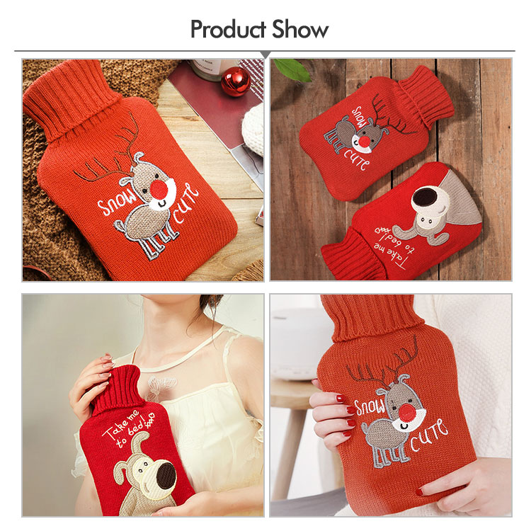 No Leakage Lightweight Rubber Hot Water Bag Plush Animals Cover