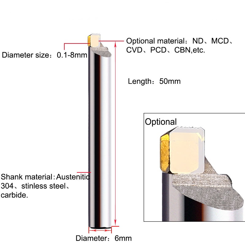 Side And Flat Lining EyeFish Effect 1.5mm CNC Diamond Tools
