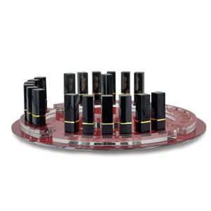China Round Rotating Acrylic Lipsticks Display Stand Holder For Cosmetics Brands wholesale