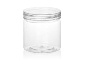 China Transparent Clear Plastic Cylinder Containers Food Canned with Screwing Cap wholesale