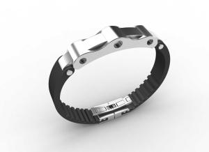 China Top Quality Europe Fashion Stainless Steel Genuine Leather Silicone Bangle Bracelet ADB87 wholesale