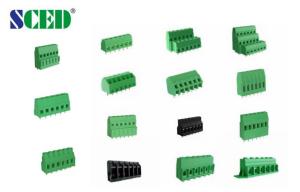 China 5.0mm Pcb Terminal Block Connectors 10A Green PA66 Brass 300V 2-28 Poles wholesale