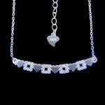 Square Shape Sterling Silver Single Pearl Necklace Blank Simple Platinum