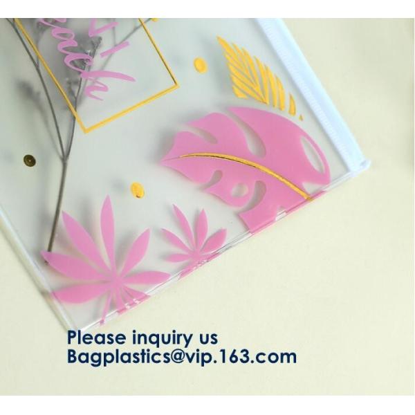 Logo Printed Slider Zipper Clear Pvc Bag For Package Vinyl Transparent Pvc Bag Cosmetic Packing,Zipper Closure Design
