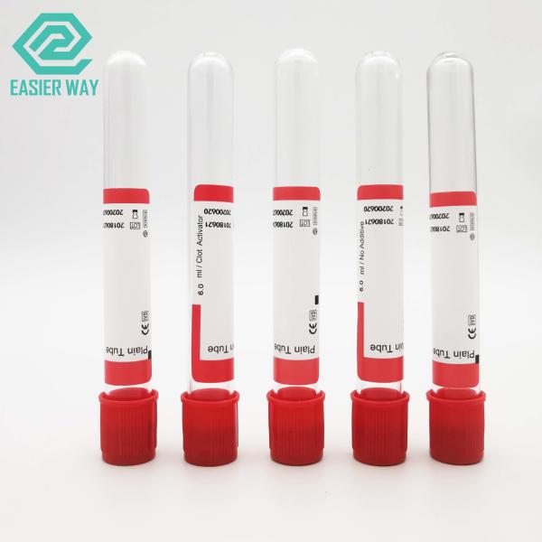 Non Toxic Blood Collection Supplies 1-10ml 13x75mm Plain Red Top Tube With