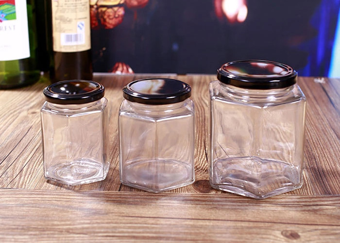 Food Grade Glass Honey Bottles With Metal Lid Eco - Friendly Feature