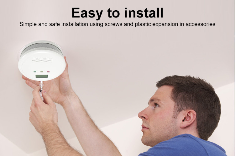Replaceable Battery Operated Carbon Monoxide And Smoke Alarm With LCD Display