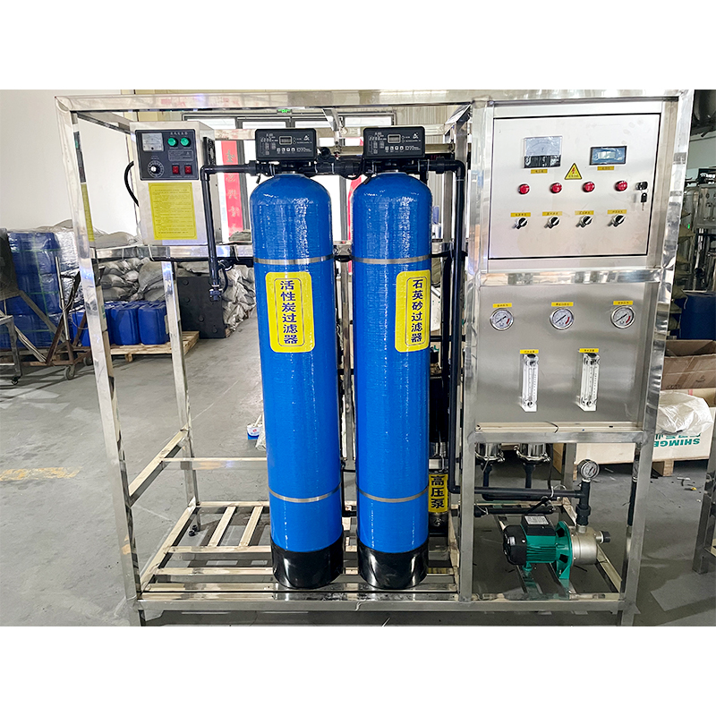 500L FRP Vessel Reverse Osmosis Plant for Pure Water Treatment in Stainless Steel Tank
