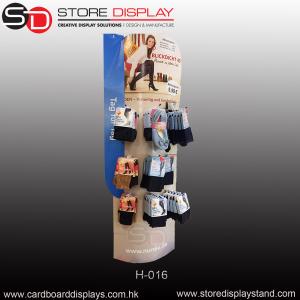 China corrugated sock cardboard hook floor display rack wholesale