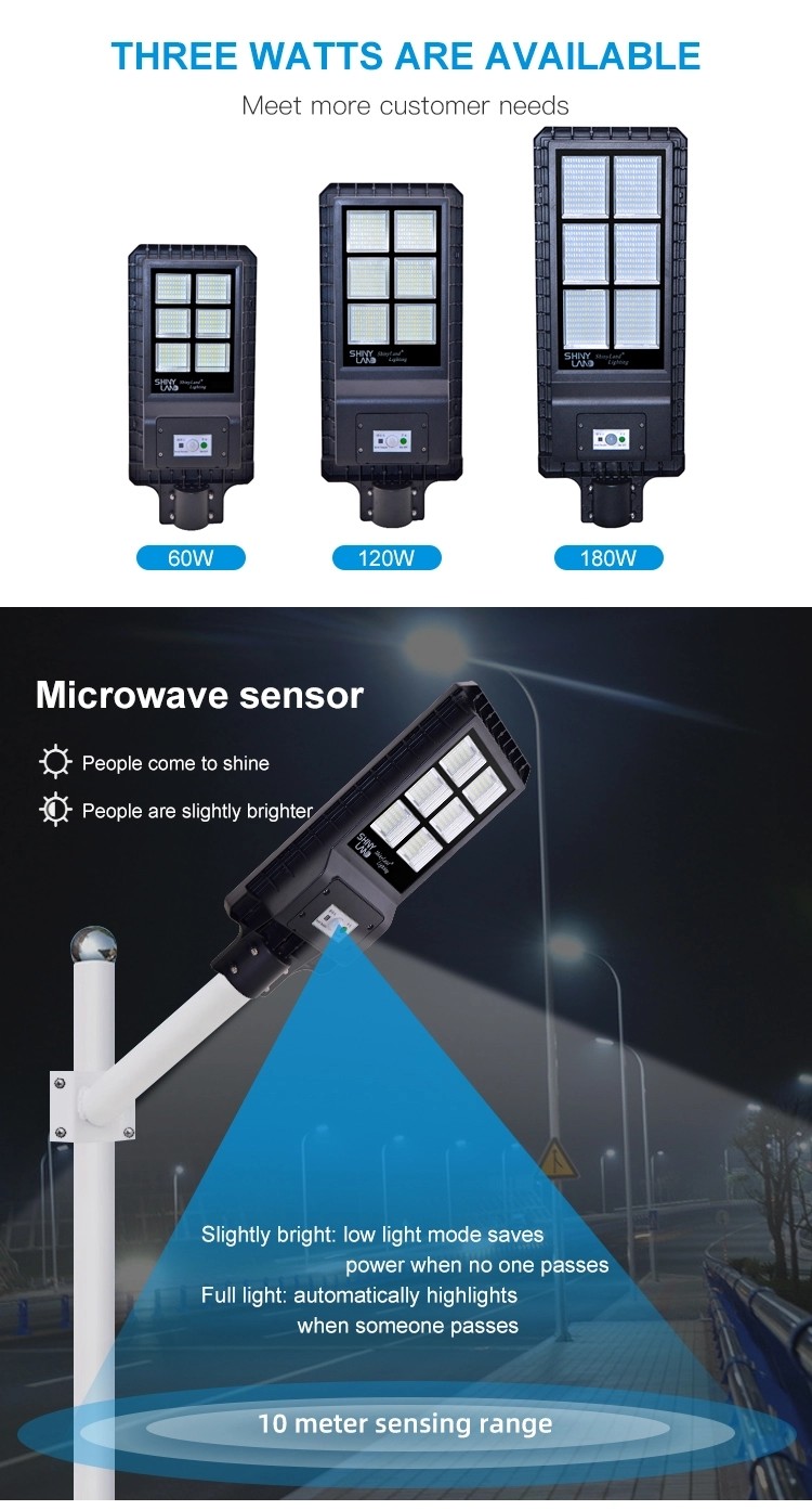Weatherproof LED Solar Street Lamp , 120w 180w LED Street Light With Motion Sensor