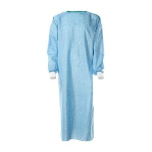 China Anti Static Blue Isolation Gowns , Disposable Hospital Gowns Knitted Cuff / Cotton Cuff wholesale