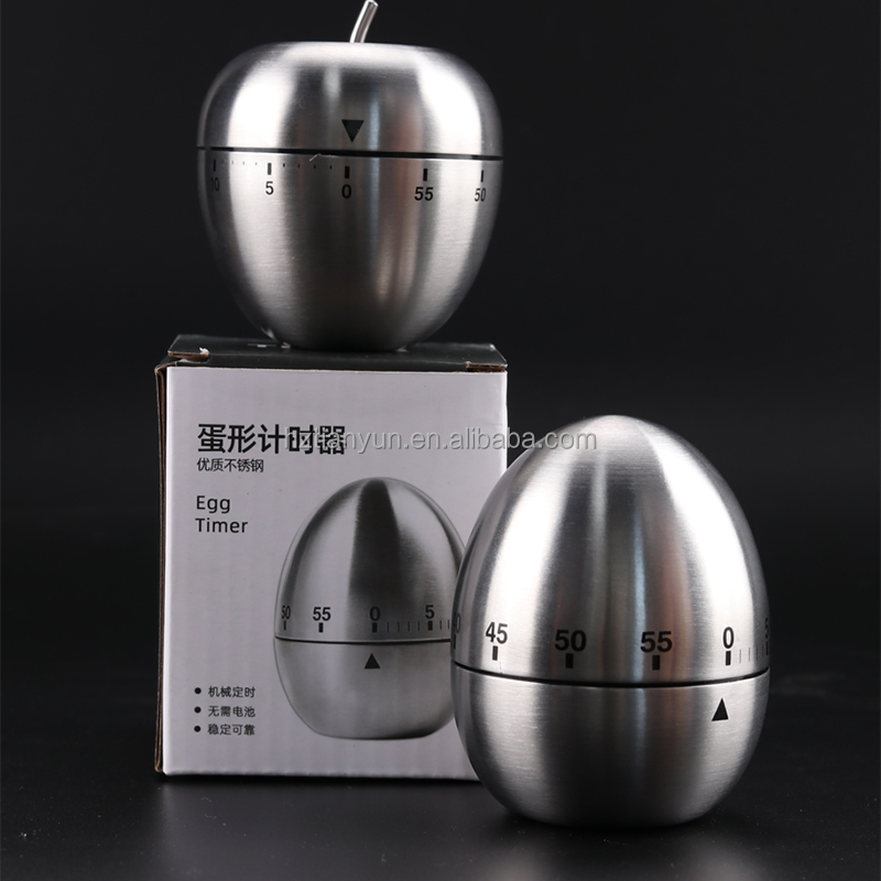 Stainless Steel Vintage Hourglass Egg Shaped Kitchen Timer