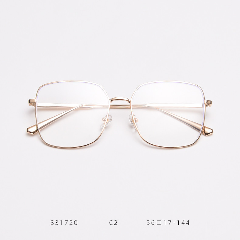 Oversized Full Frame Glasses Alloy Square Optical Spectacle Plain Lens 139MM
