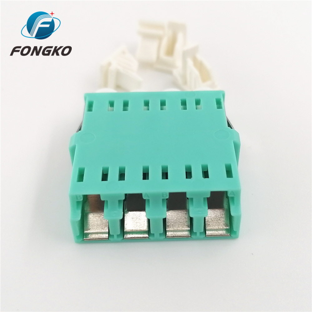 Quad Shuttered OM3 Fiber Optic Cable Adapter Lc Bulkhead Connector For CATV