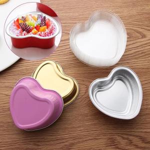 China Heart Shaped Foil Pans 100ml Heart Shaped Aluminum Pans 2.9g Weight wholesale