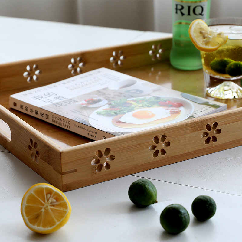 3L Sustainable Bamboo Serving Tray For Dessert Food ISO9001 certificated