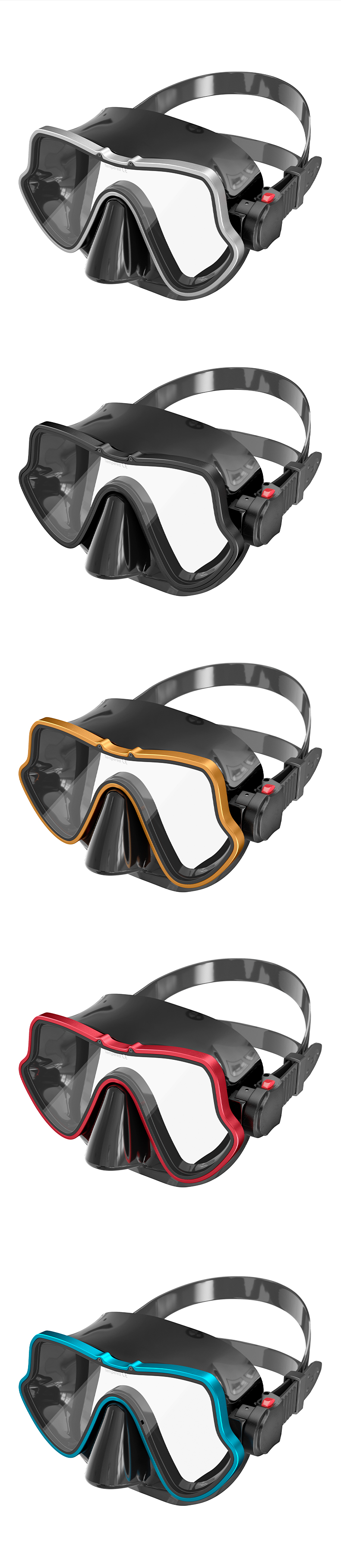 Underwater Diving Training Panoramic Snorkel Mask Goggles Waterproof